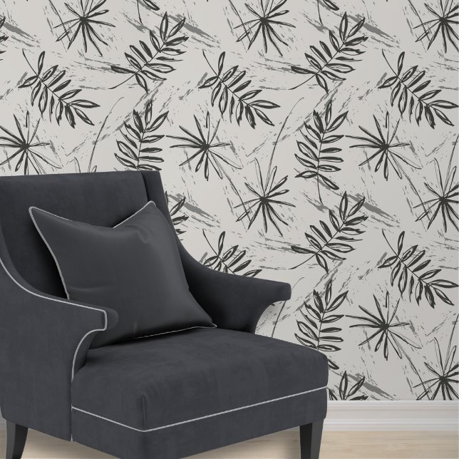 Papier Peint Motif Abstrait feuille de palme (Créateur téléchargé)
