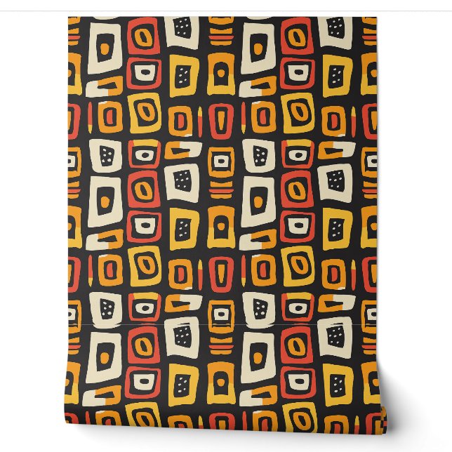 Papier Peint Motif africain Abstrait géométrique (Déroulement)