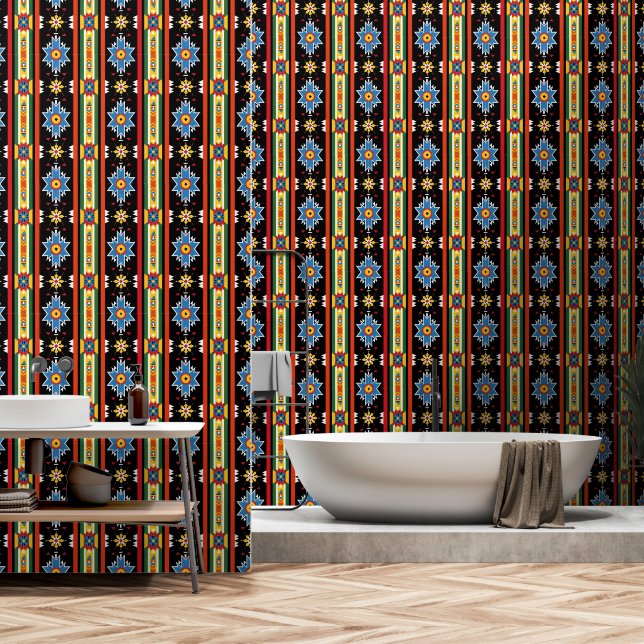 Papier Peint Motif amérindien du sud-ouest (Salle de bain)