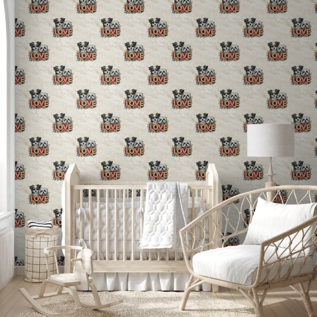 Papier Peint Motif animal cool - Chiens mignons 8 (Enfants)