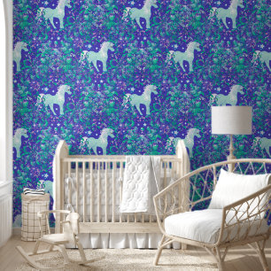 Papier Peint Motif animal cool - Mandala Unicorn 1