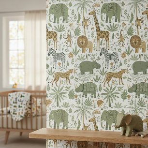 Papier Peint Motif Animaux Africains Fantaisistes ID1263