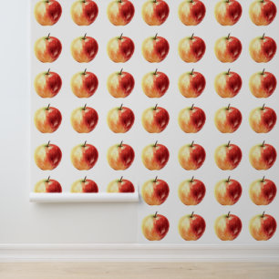 Papier Peint Motif Apple rustique aquarelle