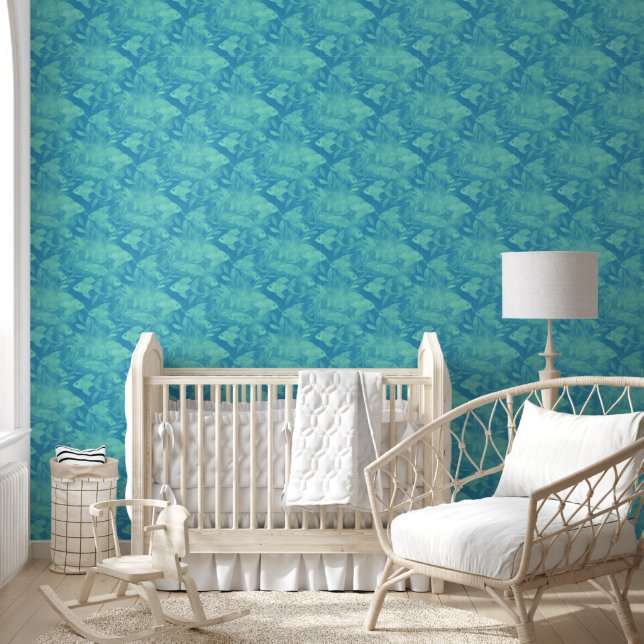 Papier Peint Motif aquarelle d'animaux cool - Poisson 2 (Enfants)