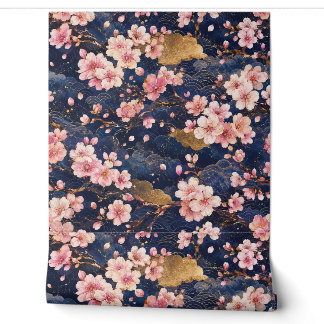 Papier Peint Motif aquarelle Sakura japonais | Cerisier élégant