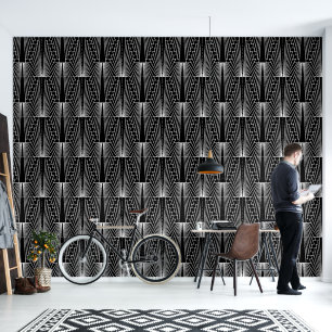Papier Peint Motif art déco noir et blanc