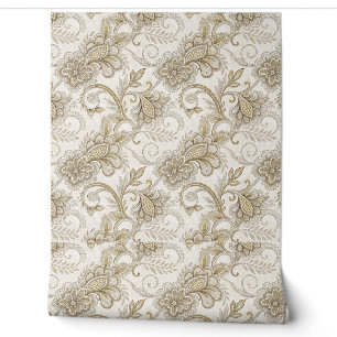 Papier Peint Motif artistique élégant de fleurs et de paisley d