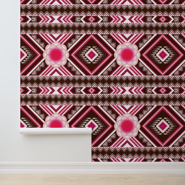 Papier Peint motif Aztec cool carrelé (Application)