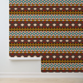 Papier Peint motif Aztec cool carrelé