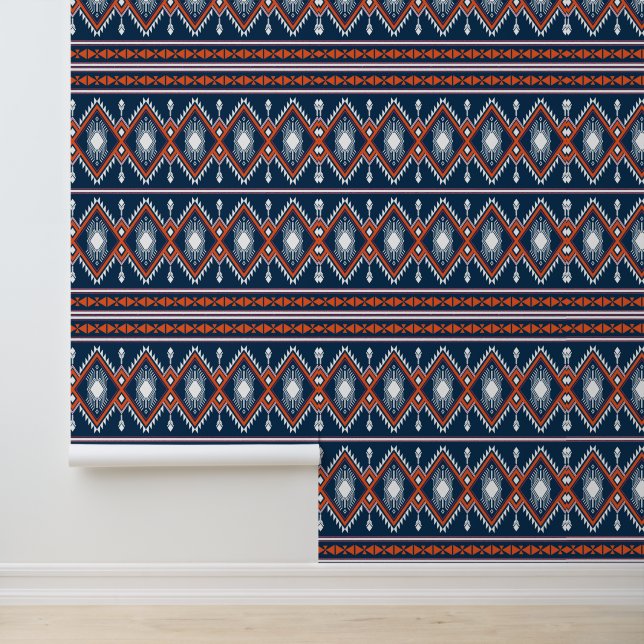 Papier Peint motif Aztec cool carrelé (Application)