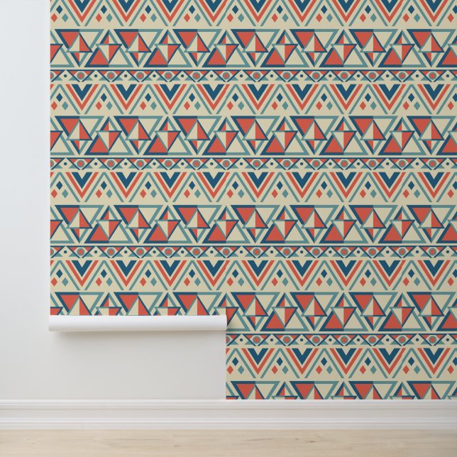 Papier Peint motif Aztec cool carrelé (Application)