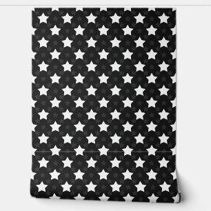 Papier Peint Motif Black White Stars