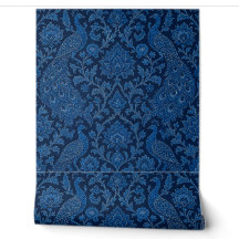 Motif bleu paon profond persan de luxe
