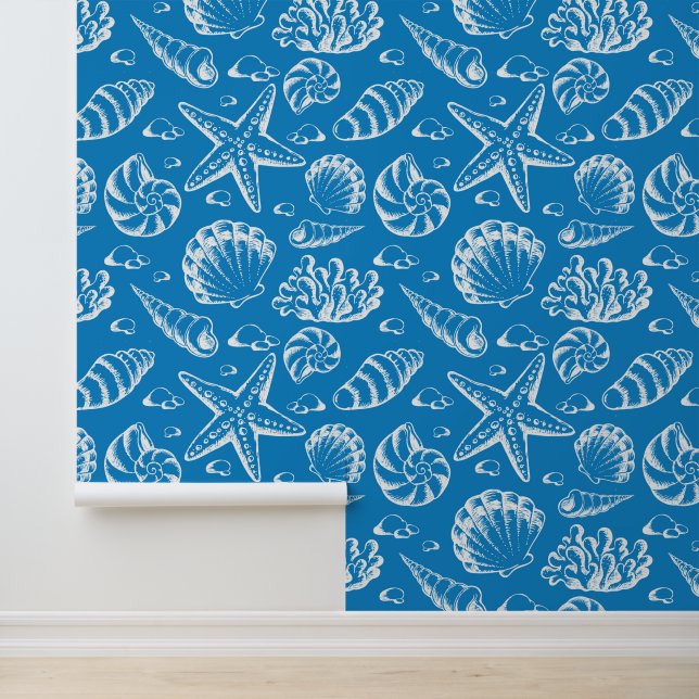 Papier Peint Motif Blue Beach (Application)