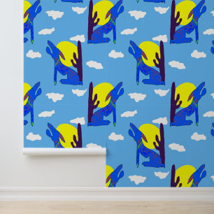 Papier Peint Motif Blue Coyote