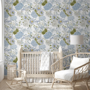 Papier Peint Motif Blue Hydrangea