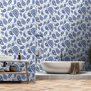 Papier Peint Motif Blue Paisley
