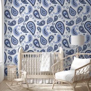 Papier Peint Motif Blue Paisley