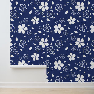 Papier Peint Motif Blue Sakura