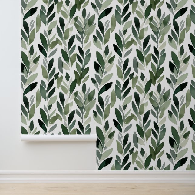 Papier Peint Motif botanique vert (Application)