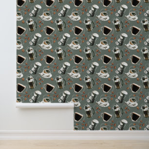 Papier Peint Motif café carrelé mignon