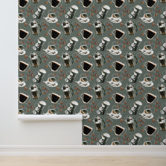 Papier Peint Motif café carrelé mignon (Application)