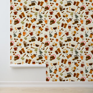Papier Peint Motif café carrelé mignon