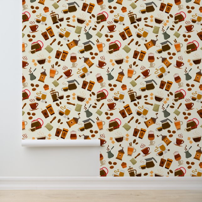 Papier Peint Motif café carrelé mignon (Application)