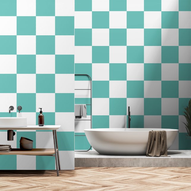 Papier Peint motif carré (Salle de bain)