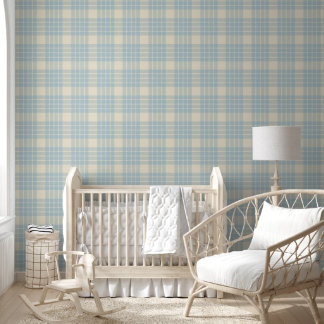 Papier Peint Motif carreaux bleu abstrait vintage dans un style
