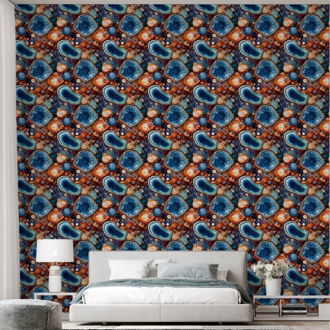Papier Peint Motif carrelé Faux agate (Chambre à coucher)