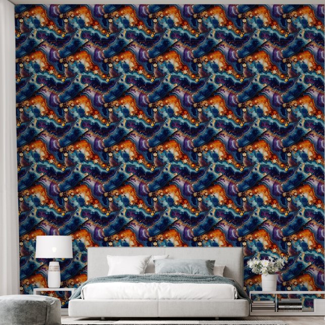 Papier Peint Motif carrelé Faux agate (Chambre à coucher)