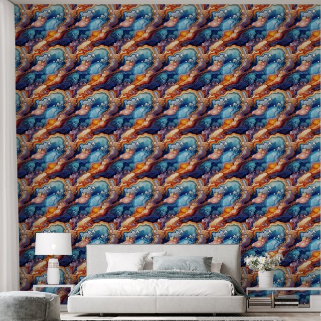 Papier Peint Motif carrelé Faux agate (Chambre à coucher)