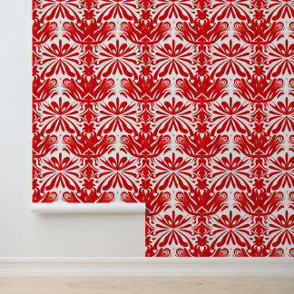 Papier peint motif carrelé rouge mignon