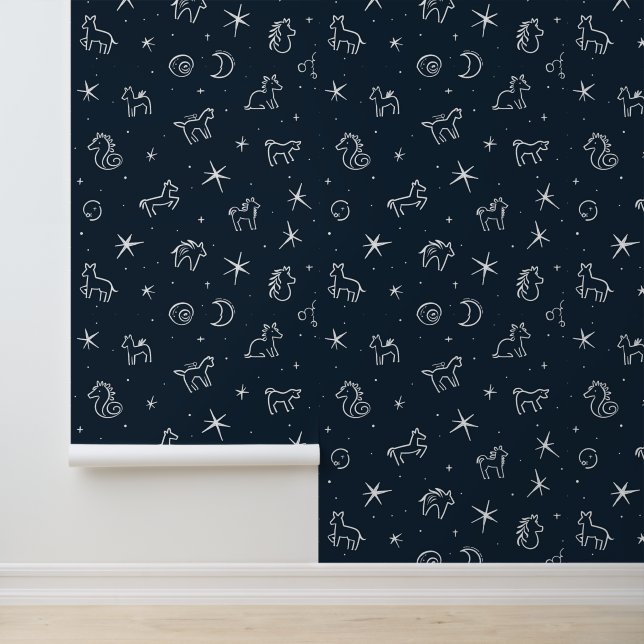 Papier Peint Motif céleste Horoscope Night Sky (Application)