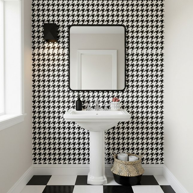 Papier Peint Motif classique noir en houndstooth (Créateur téléchargé)