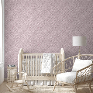 Papier Peint Motif clé grec mauve et blanc