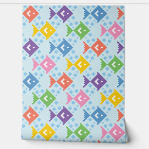 Papier Peint Motif coloré de poissons de l'océan