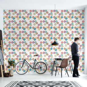 Papier Peint Motif coloré Pastel Donuts & Sprinkings
