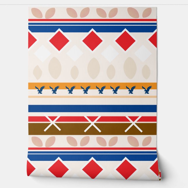 Papier Peint - Motif Coloré Tipi (Déroulement)