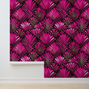 Papier Peint motif cool carrelé rose