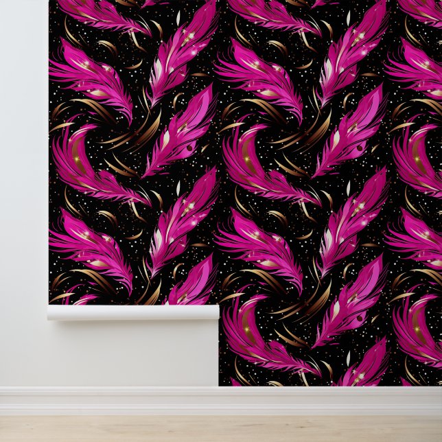 Papier Peint motif cool carrelé rose (Application)