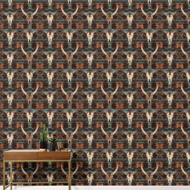 Papier Peint motif cool en faux bois (Couloir)