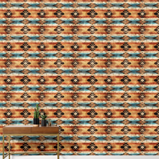 Papier Peint motif cool en faux bois (Couloir)