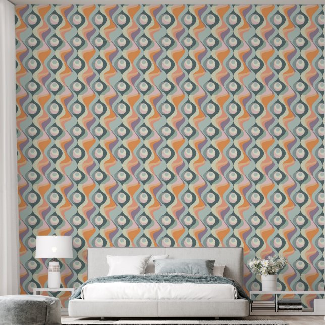 Papier Peint motif cool rétro carrelé (Chambre à coucher)