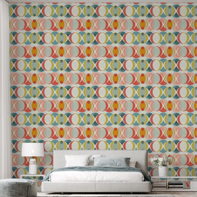 Papier Peint motif cool rétro carrelé (Chambre à coucher)