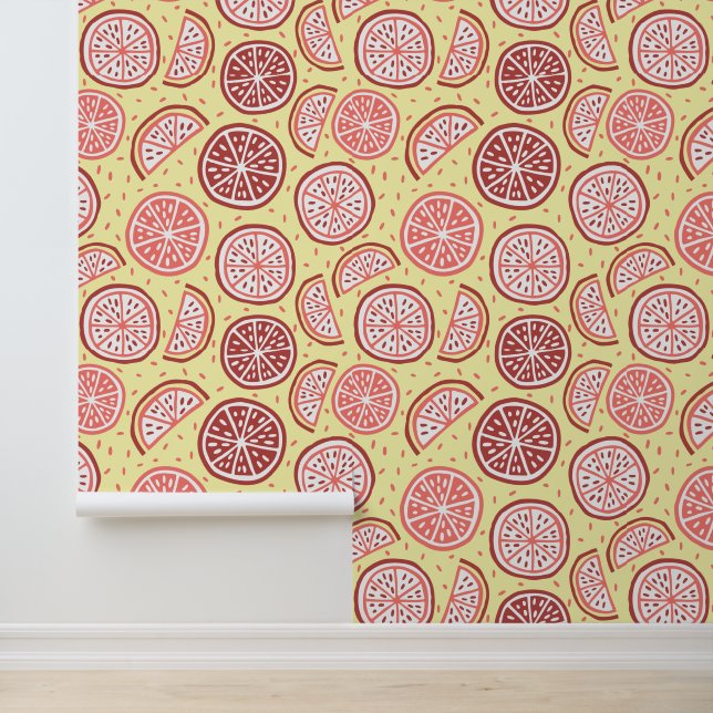 Papier Peint Motif couleur agrumes (Application)