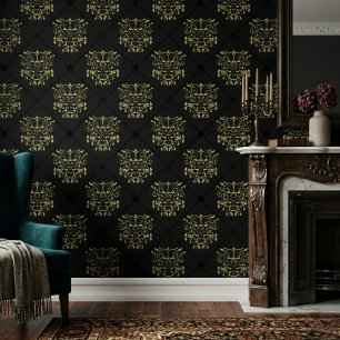Papier Peint Motif damassé Black Diamond