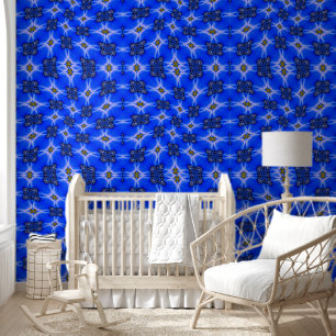 Papier Peint Motif d'anémone du Jardin bleu