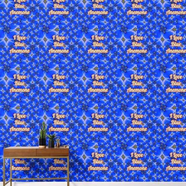 Papier Peint Motif d'anémone du Jardin bleu (Couloir)